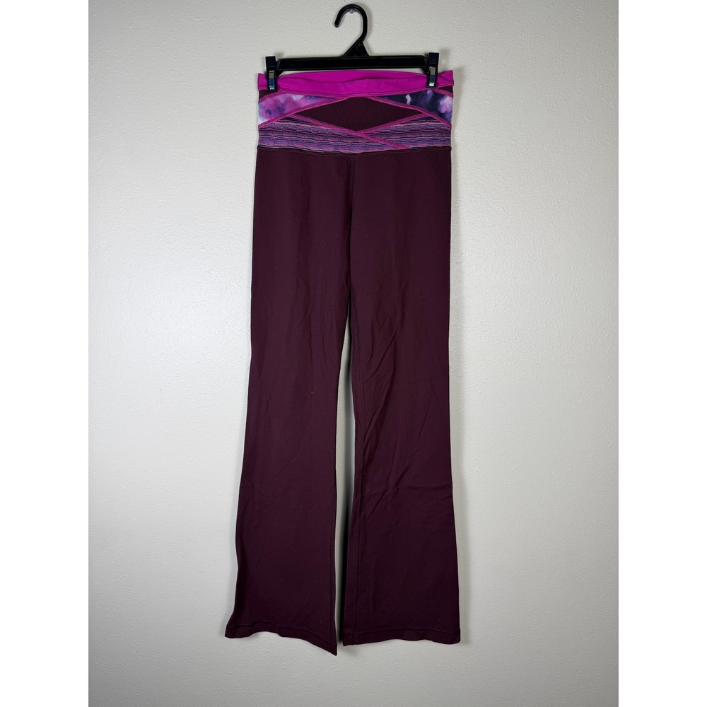 Lululemon Y2K Groove Pant Women 4 Athleisure Burgundy Flare Yoga Leggings
